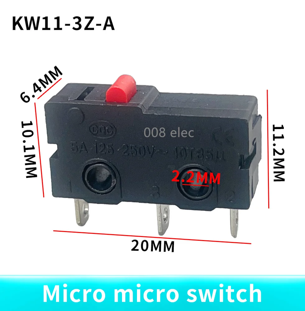 5 szt. KW11-3Z Mały Mikro Wyłącznik Krańcowy Mechaniczny Skok 5A 125/250V~10T85 Samoresetujący się Przełącznik Nożny — zdjęcie 5
