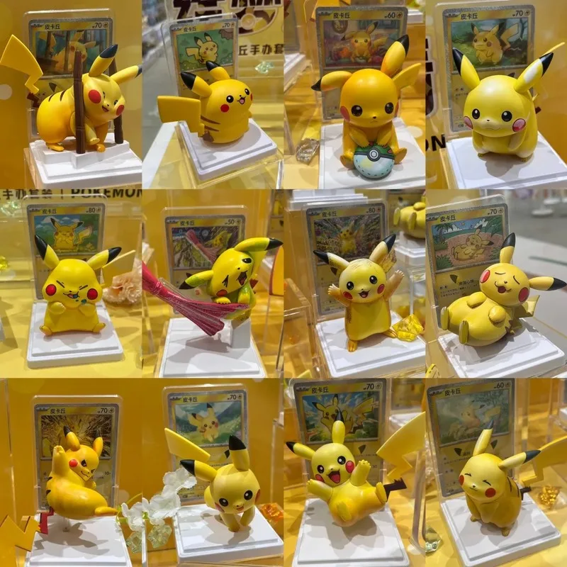 100% genuine PKM Figure Blind Box 30Th Anniversary TCG Card Display Set Collectible Desktop Decoration Gift For Adult Fans toys