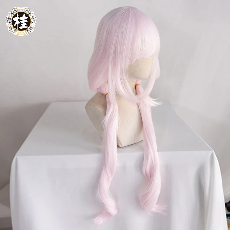 UWOWO Vanilla Cosplay Wig 80cm Long Twin-tail Light Pink Chocolaa/Vanillaa Long Wig Heat Resistant Halloween