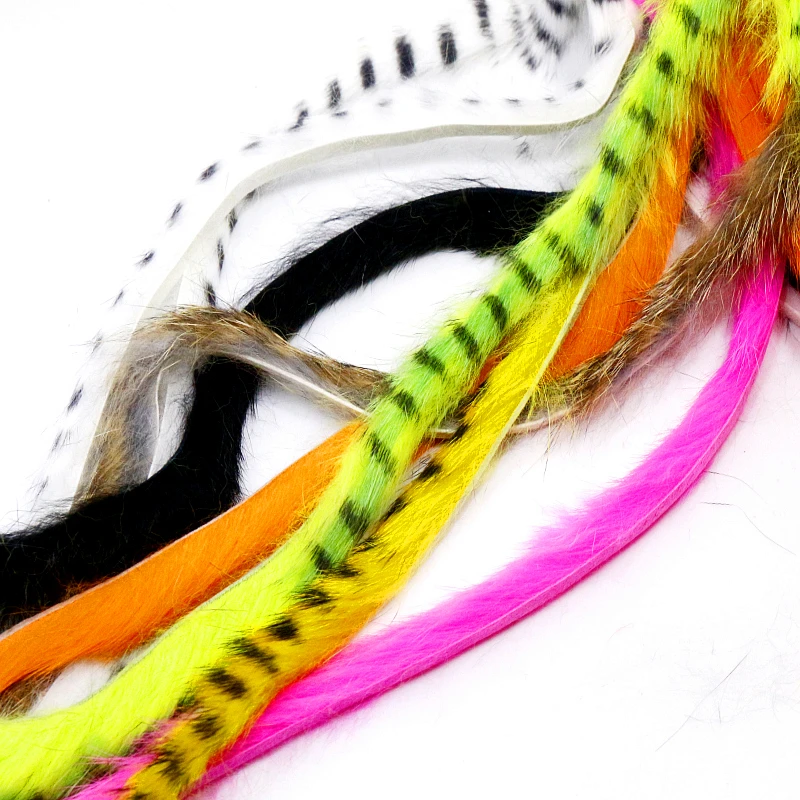 Half skin pack thin cut 3mm micro rabbit fur zonker strips Nymph Matukas Streamer Zonker Fly Tying Materials Trout Fishing lures