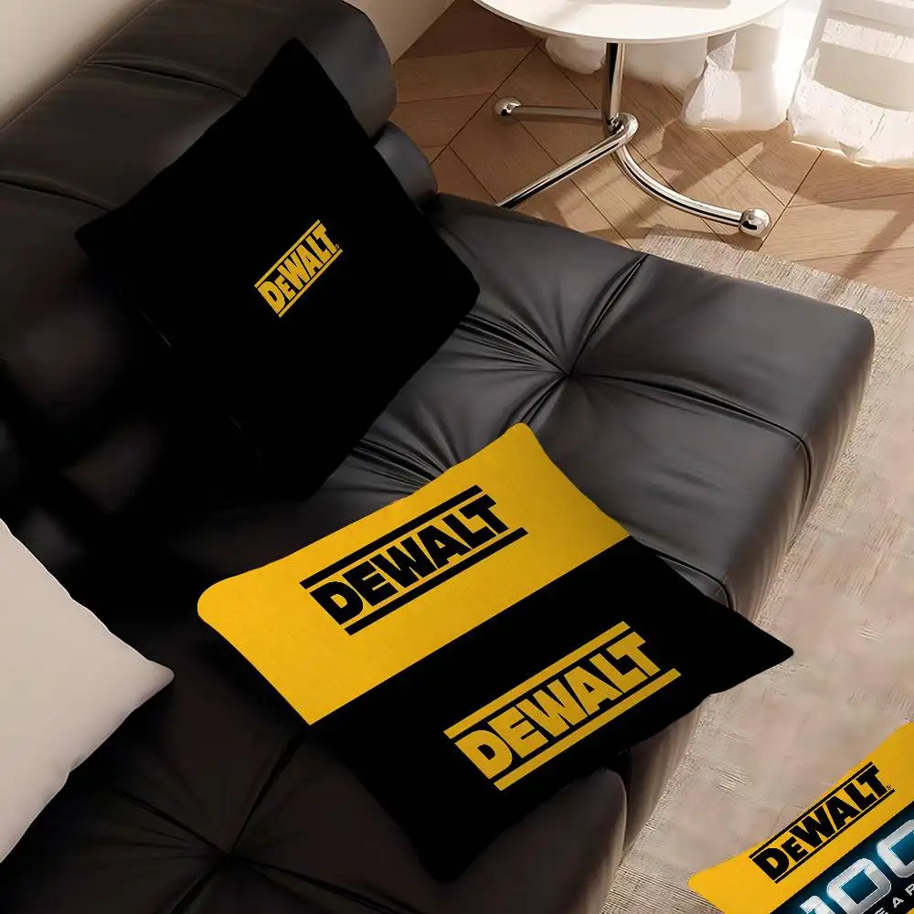 Classic Power Logo D-DewaltS Cushion Cover Car Throw Pillow Case For Sofa Car Christmas Gift 40x40cm 45x45cm
