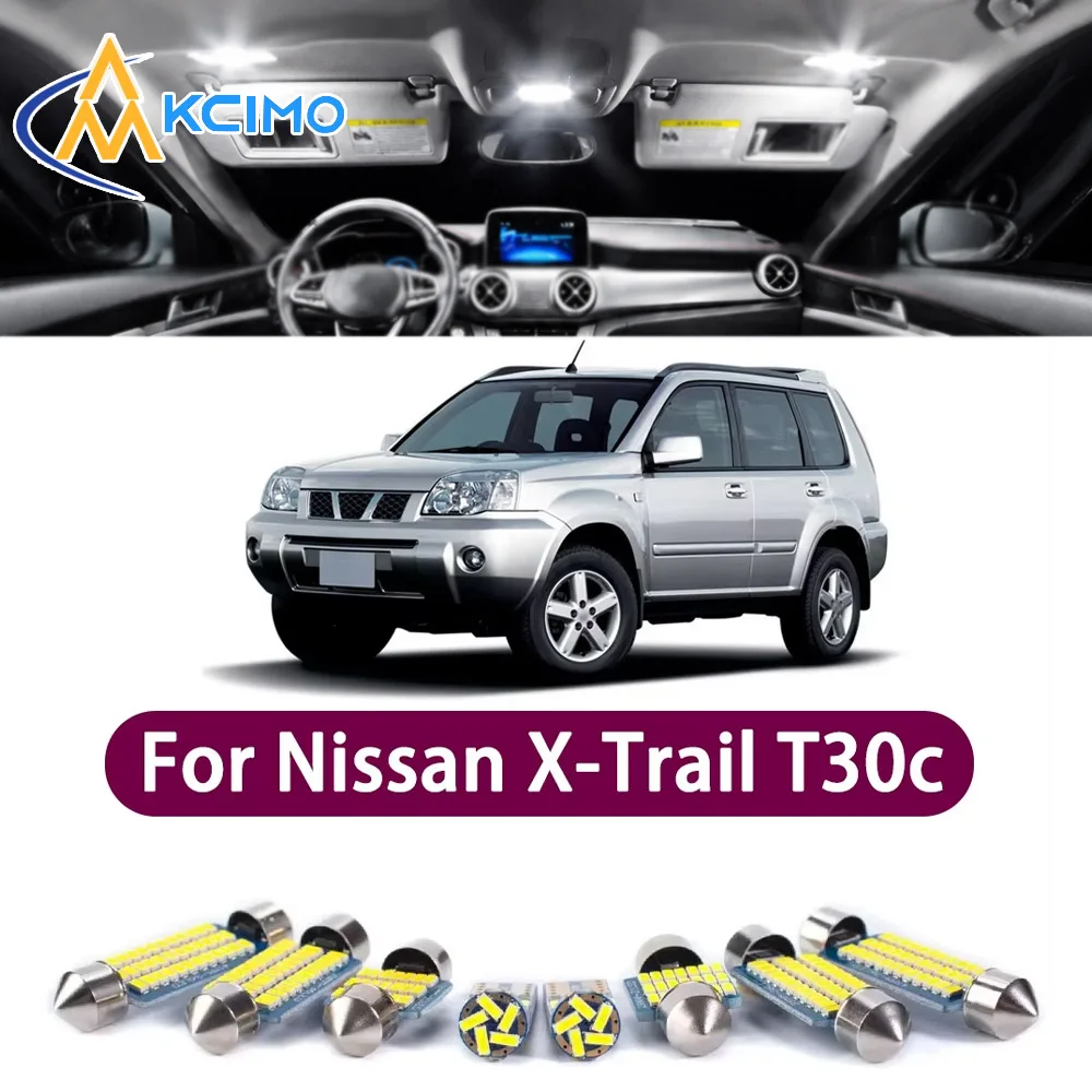 

High Lumen CANBUS Error Free LED Interior Light Kit For Nissan X-Trail T30c Easy Install Door Trunk Reading Dome Lamp Bulbs Set