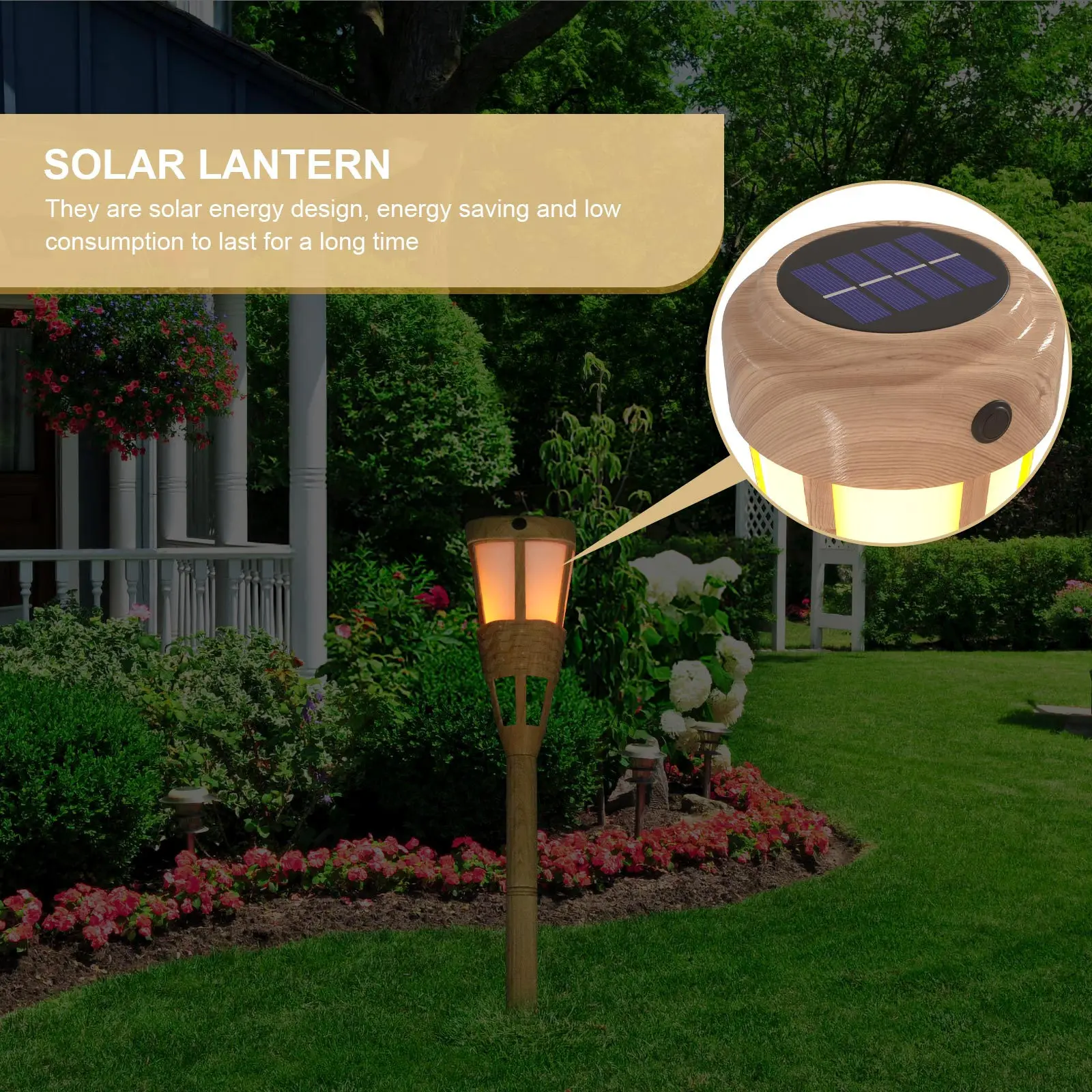 الطاقة الشمسية الأرض ضوء مصباح الحديقة الزينة الإبداعية الراتنج الشعلة الطاقة الشمسية في الهواء الطلق ديكورات للباحة لهب الخفقان الخفيفة