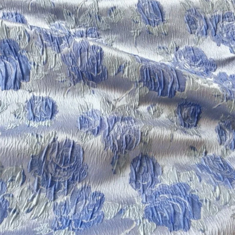 Simple and elegant embossed flower jacquard fabric with three-dimensional woven dress bag