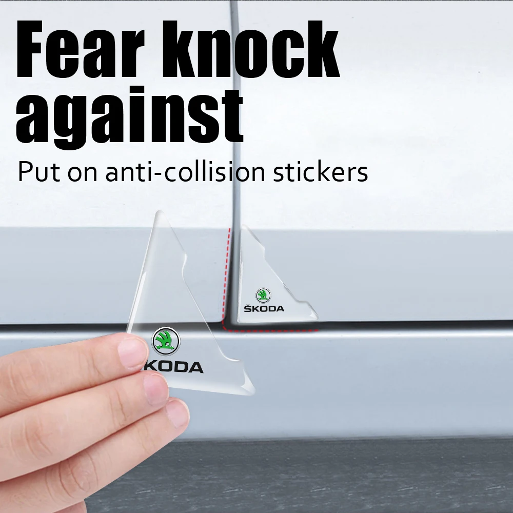 

2pcs Transparent Car Door Corner Anti-collision Protector Sticker For Skoda Rapid Fabia Superb Kodiaq Scala Kamiq Yeti S Octavia