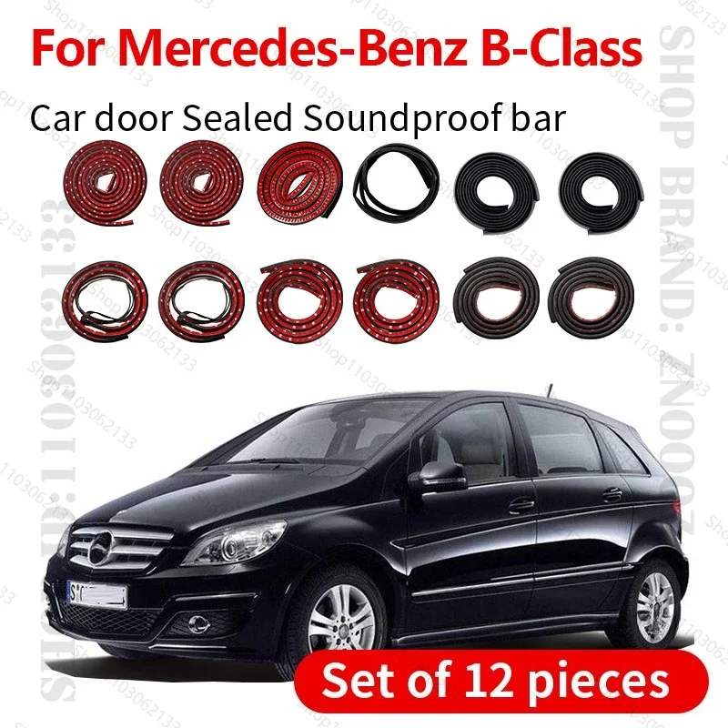 Car Door Seal Strip Rubber Double Layer Sealing Protector Soundproof Strip Dustproof Seal Strip 12PCS For Mercedes-Benz B-Class