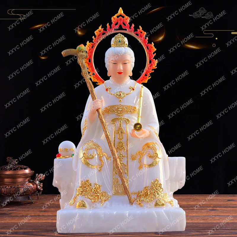 Huayin Palace New Black Old Lady Statue Shop Home Ornaments Black Mother Northeast Tiecha Mountain Black Color Old Lady Statue