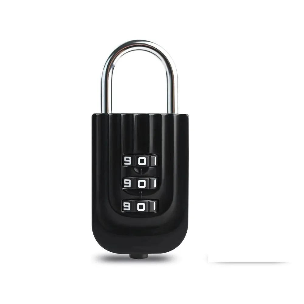 Zinc Alloy Body Resettable Combination Padlock Compact Lightweight Electroplated Steel Shackle Code Lock 4-Digit Password