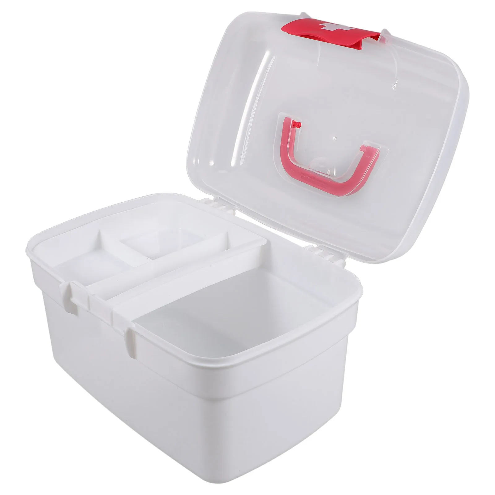 Portable Medicine Storage Box Organizer Sturdy Handle Compact Design Emergency Medical Supplies Home Office School Travel