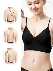 French triangle cup underwear female sense U-shaped invisible bra with large backless neck bra for small breasts