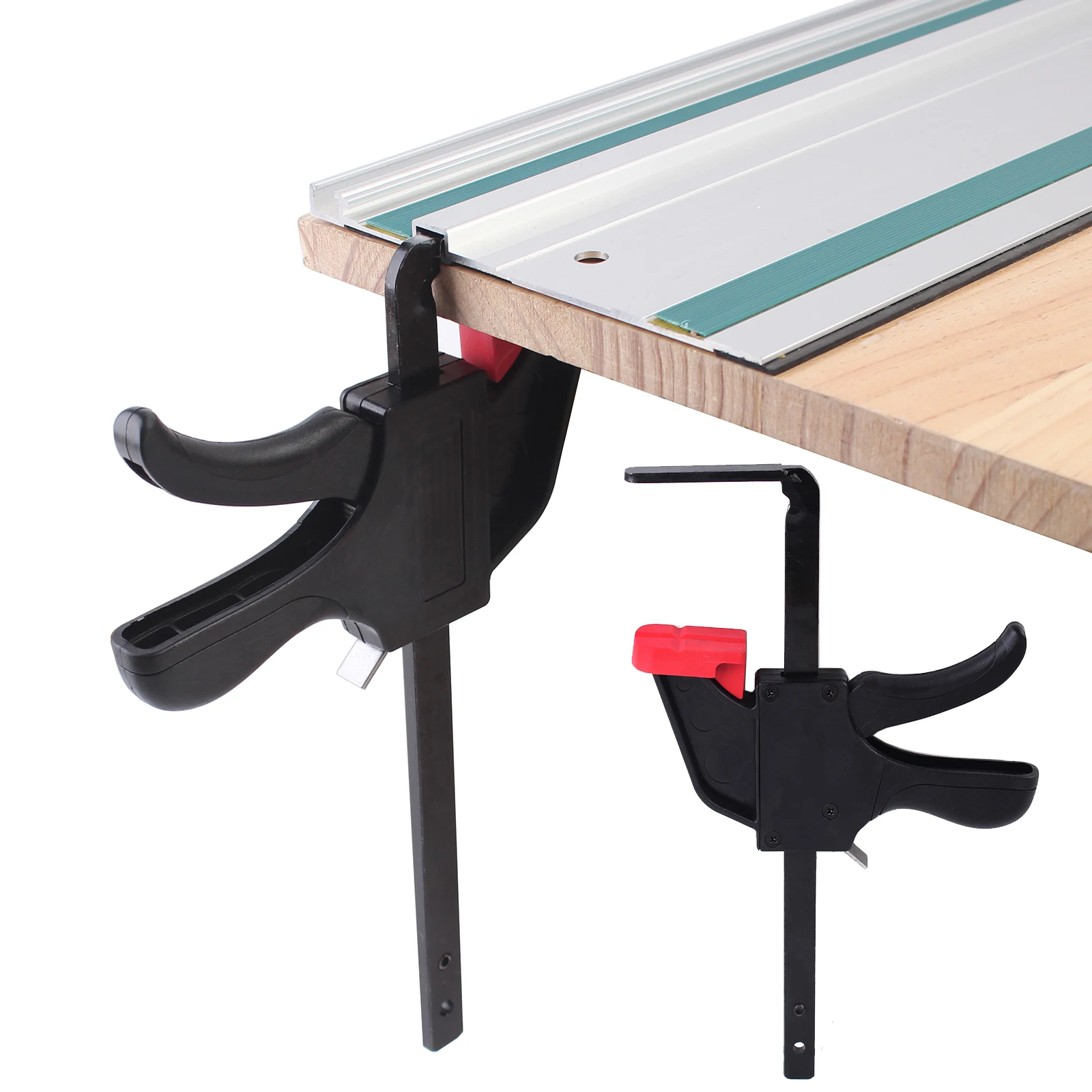 300MM Quick Release F Clip For Tracksaw Clamp Track Clip Pressure Plate Desktop Hole Table Clip For Guide Rail Woodworking Tool