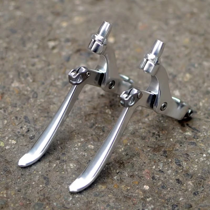 Bright Silver Retro Bike Brake Lever 22.2mm Aluminum Alloy Brake Lever Folding Bike City Bicycle Brake Lever Hollow-out