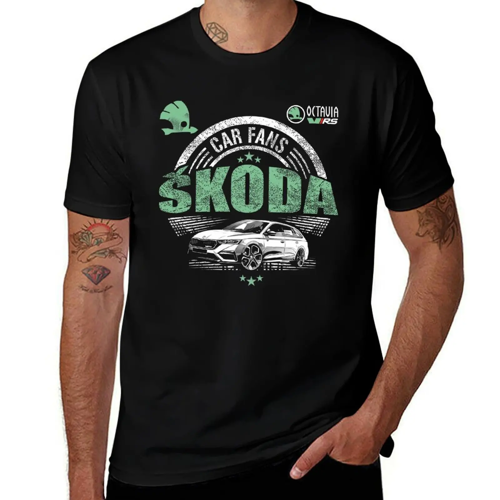 ?koda Octavia RS (dark background) T-Shirt boys animal print funny costumes T-shirts man plus size men clothing