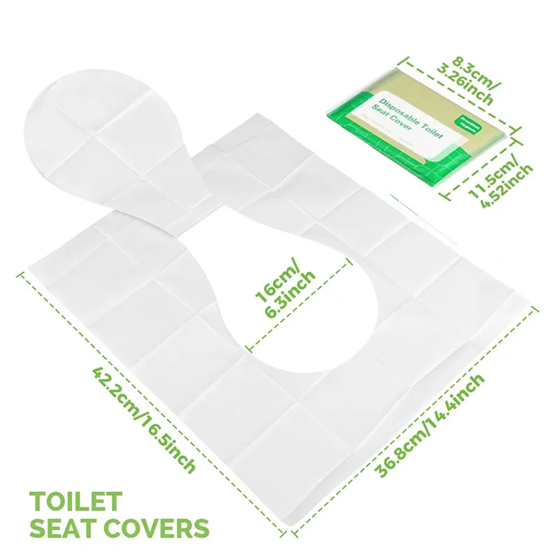 Disposable Toilet Seat Covers Flushable Disposable Toilet Covers Soluble Water Toilet Paper for Travel Camping Hotel Bathroom