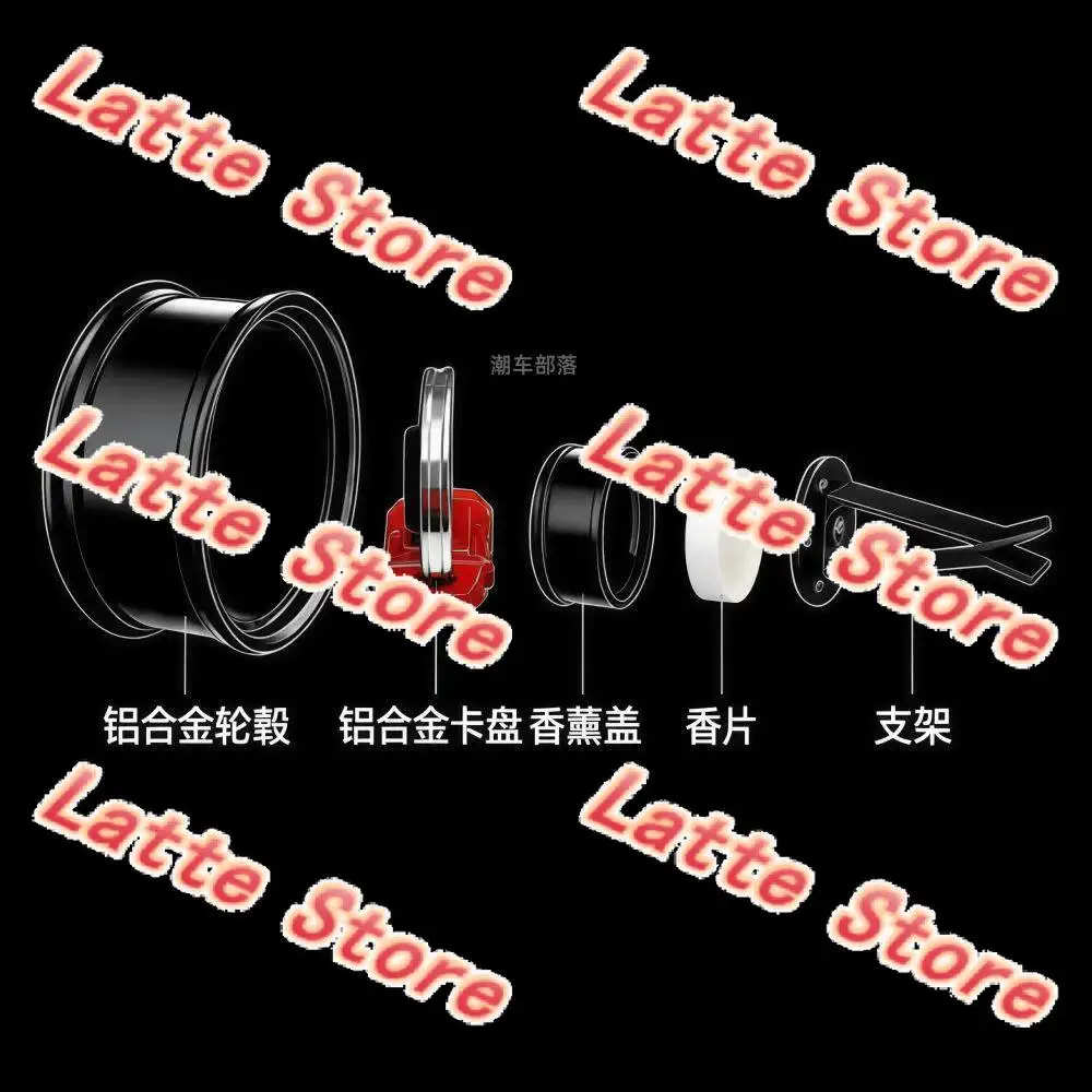 It is suitable for RAYS wheel hub G025 model car aromatherapy rotating metal rim air outlet aluminum alloy wheel ornament