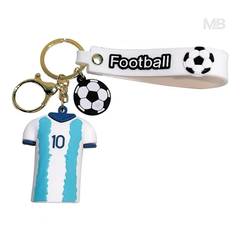 Football Star Jersey Keychain Number 7 10 Soccer Player Shirt Pendant Bag Charm Car Key Ring 3D Sports Fans Gifts Collection view 6