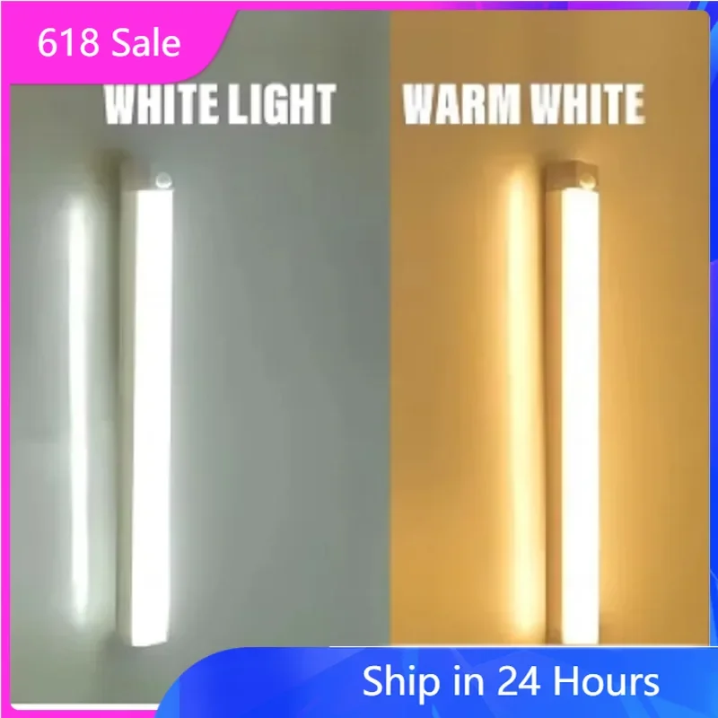 

LED Motion Sensor Light Wireless LED Night Light Type C Rechargeable Light Cabinet Wardrobe Lamp Staircase Backlight For Kitchen