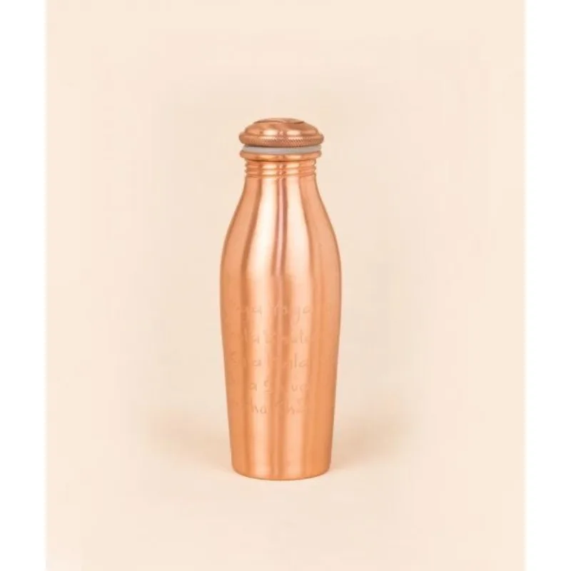 Hand‑Engraved Copper Water Bottle 450ml Vintage Yoga Drinking Vessel Handmade Water Container For Home Travel Use