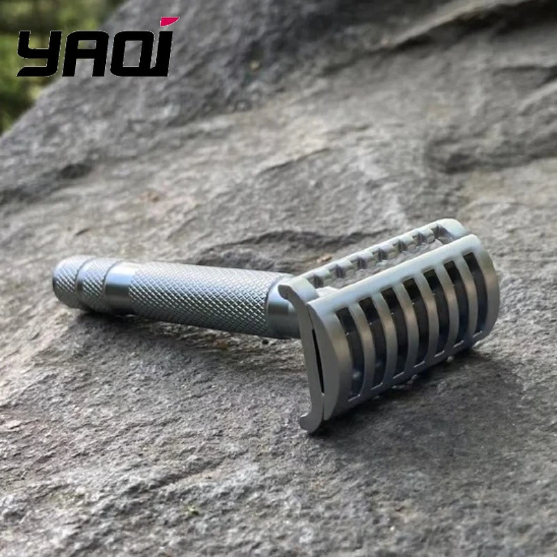 YAQI KNIGHT-HELMET razor Head Stainless Steel Handle DE Safety Razor for Men