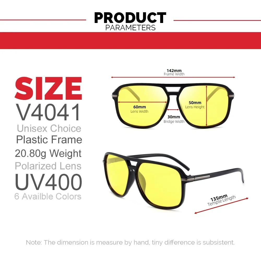 VIVIBEE Herren Nachtsicht-Sonnenbrille Photochrome Pilotenbrille 2026 Gelb Große Sonnenbrille Übergroße Aviator Polarisierte Damen-Schutzbrille – Detail 6