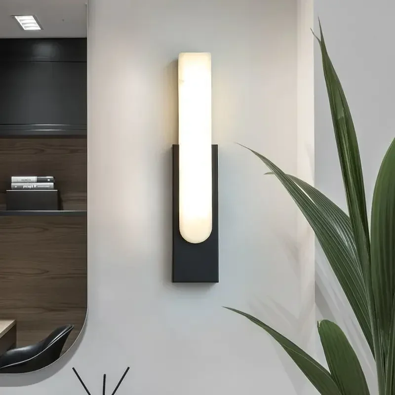 

Simple Luxury Marble Wall Lamp Nordic Imitation for Living Room Bedroom Bedside Staircase Aisle Balcony Light Indoor Home Decor