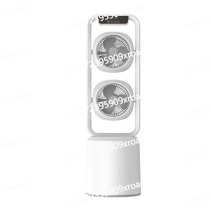 Plug-in Fan with 4speed Adjustment USB Dual Head Fan 360 ° Home Living Room Small Silent Multi Remote Control Timed Rechargeable