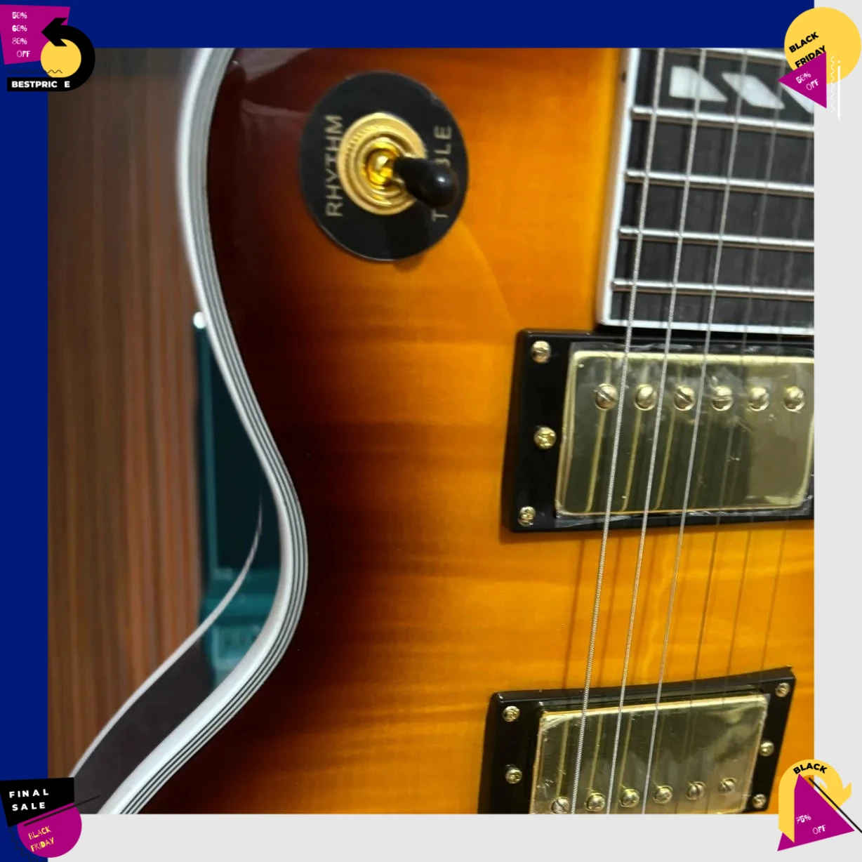 2026 New Brown Sunburst Single Cutaway Guitar Electric Guitar HH Pickup Mahogany Body Block Inlays Rosewood Fingerboard