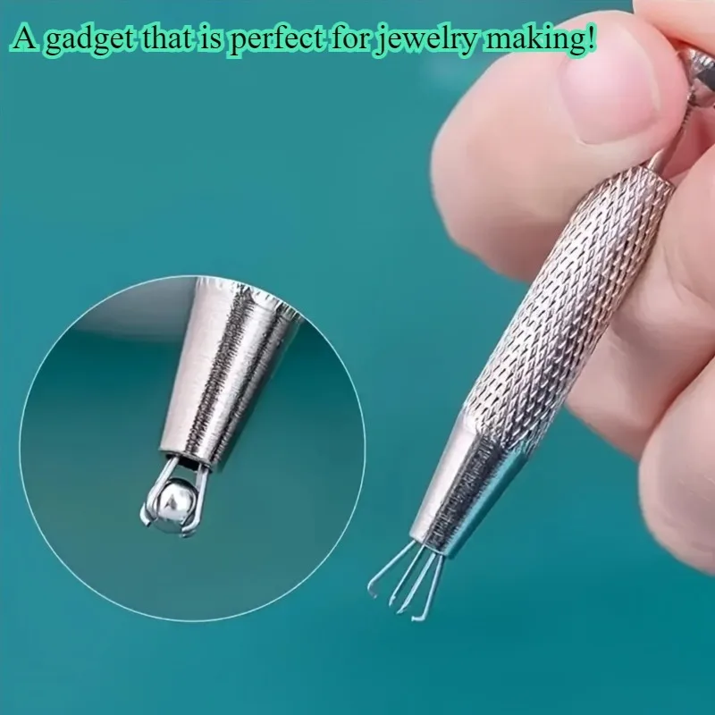 1 pair of precision 4-paw jewelry tweezers, toothless design, multifunctional pliers, suitable for jewelry making