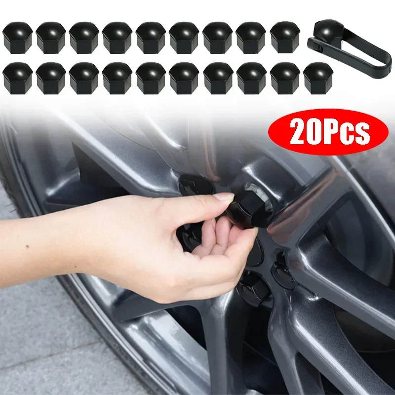 20Pcs Universal 17 19 21 mm Plastic Car Wheel Nut Covers Bolt Caps For Audi sline TT Q2 Q3 Q5 Q7 Q8 A3 A4 A5 A6 Auto Accessories