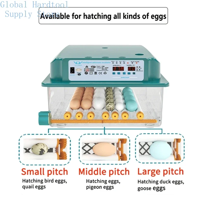 16-Egg Automatic Incubator Brooder Fully Automatic Hatchery Machine Turner Home Farm Egg Incubator Controller for Chicken Bird E
