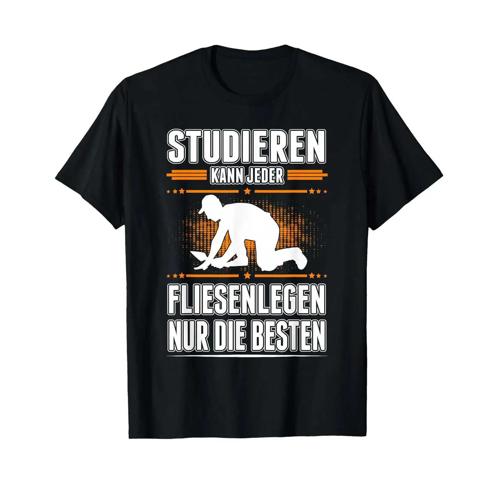 Anyone can study to become a tile layer slogan for T shirt vintage Washed Breathable Casual homme streetwear Versatile Stylish