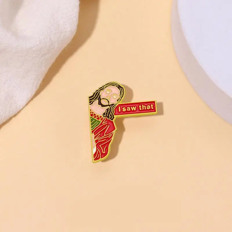 Enamel Pins Custom Jesus Brooches Lapel Badges Cartoon Funny Jewelry Gift for Kids Friends I Saw That