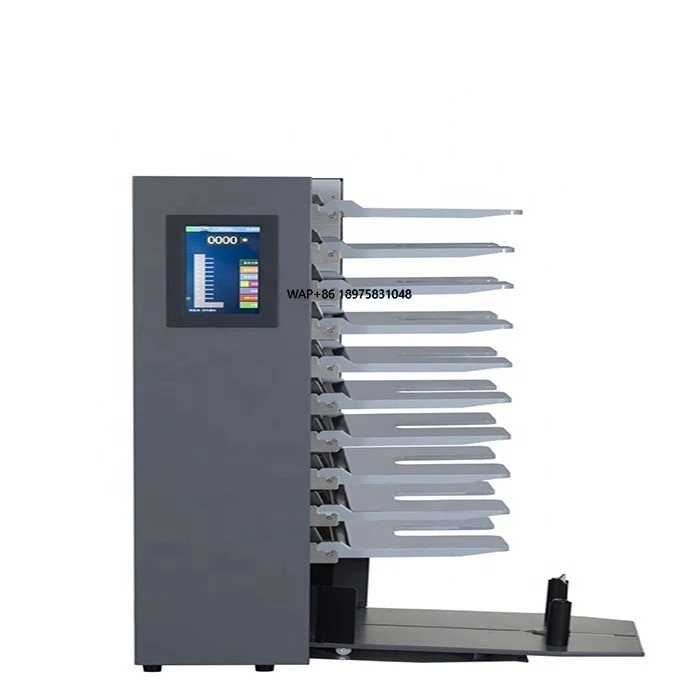 Automatic 10 Bins Paper Collator Machine of Post-Press Equipment With Error Display for Printing Factory