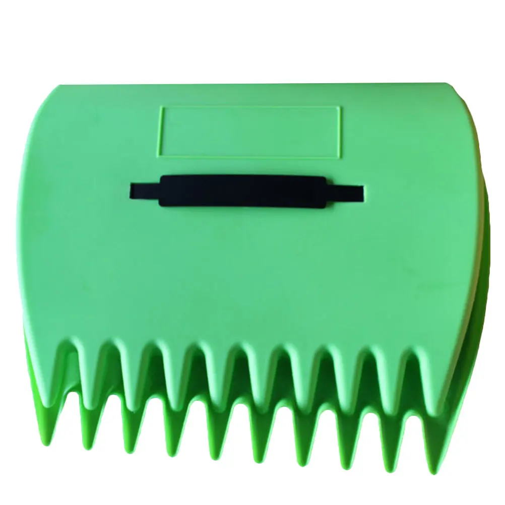 

Heavy Duty Garden Rake Handheld Leaf Spatula Metal Yard Cleaning Tool Light Green Strong Structure Dense Weeds Leaves