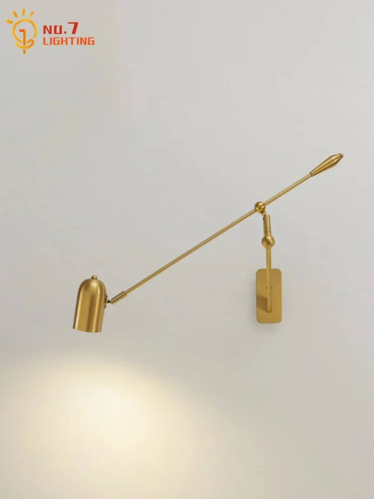 Nordic Industrial Metal Long Rocker Arm Wall Lamp Retractable Folding Wall Mounted Living Room Sofa Background Reading Bedroom