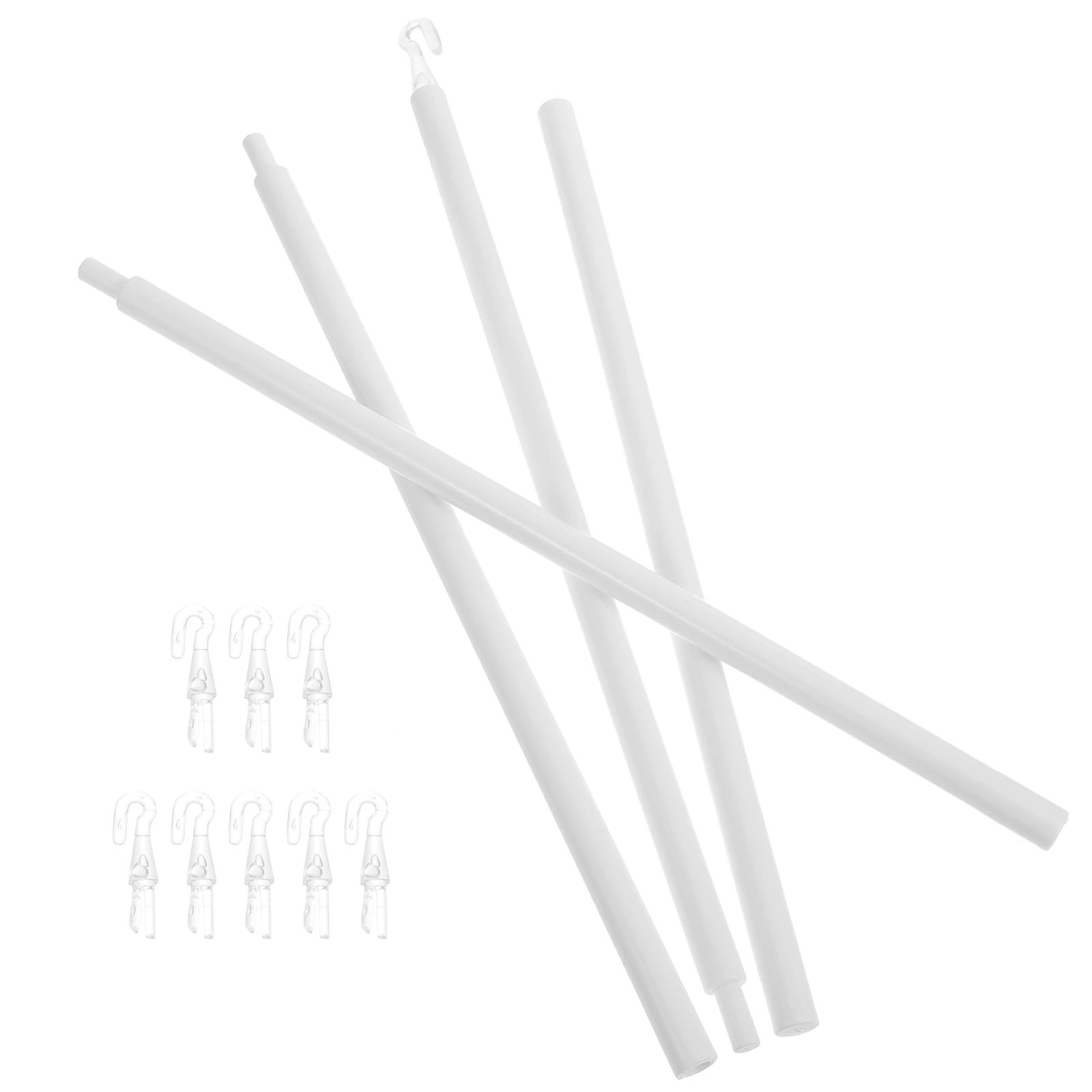 

Curtain Accessories 117CM Plastic Rod for Window Blinds No Drill Adjustment Extension Blind Stick Hooks Sturdy Reliable