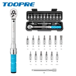 TOOPRE Bicycle Torque Wrench Preset Adjustable Torque 1/4 Xiaofei 2-24NM Ratchet Wrench Set Bicycle Repair Tool