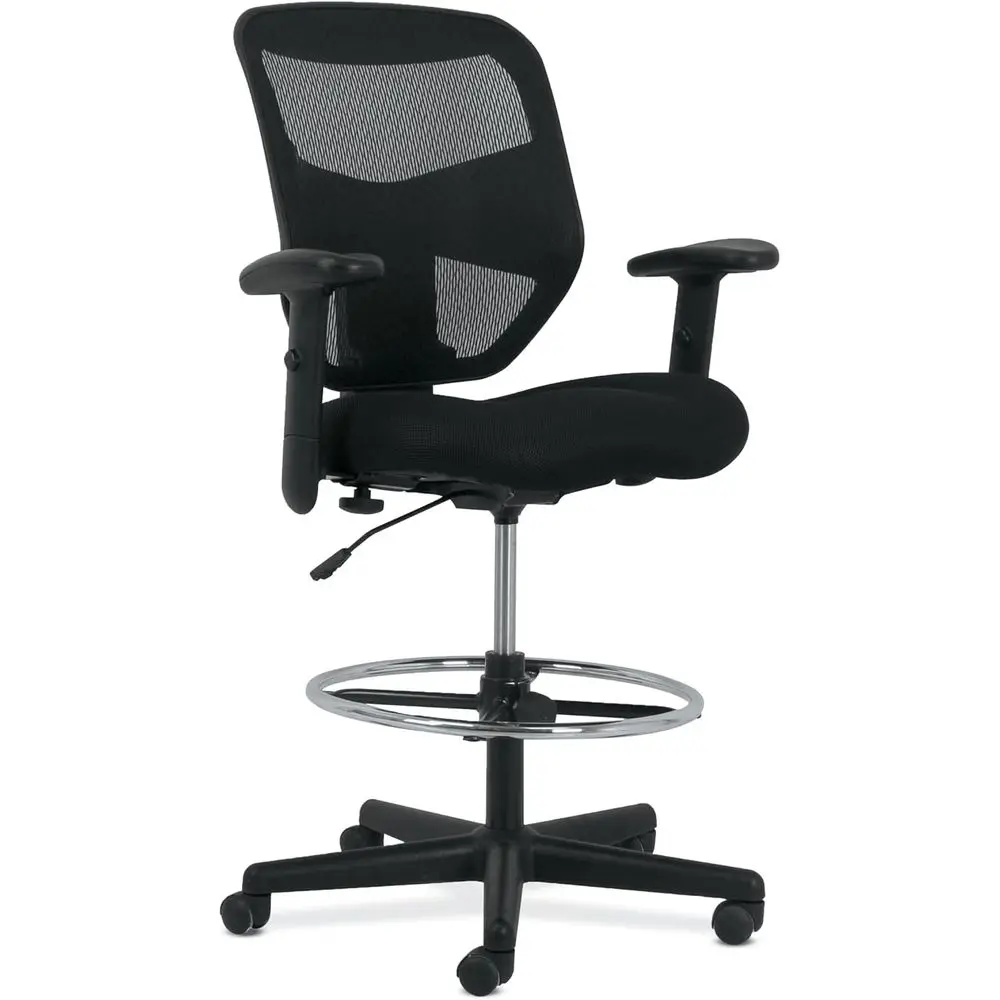 Ergonomic Mesh Standing Office Chair with Adjustable Arms, Footrest, 360 Swivel for Desk, Home Office, Black