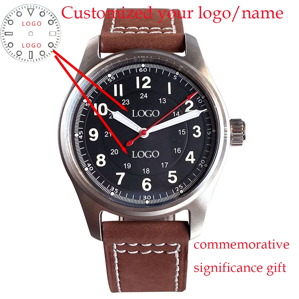 

Customized Black Men Watches for NH34 NH35 NH36 ETA2824 PT5000 Miyota 8215 Automatic Mechanical Watch Sapphire Glass 20ATM