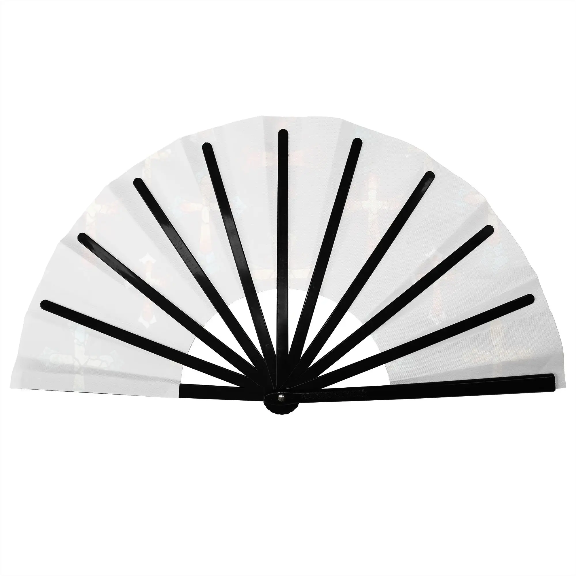Christian Faith Jesus  Christ Religion  Hand Fan Gift Party Radiant Stained Glass Crosses  Durable Folding Fans Bulk Pack Fan