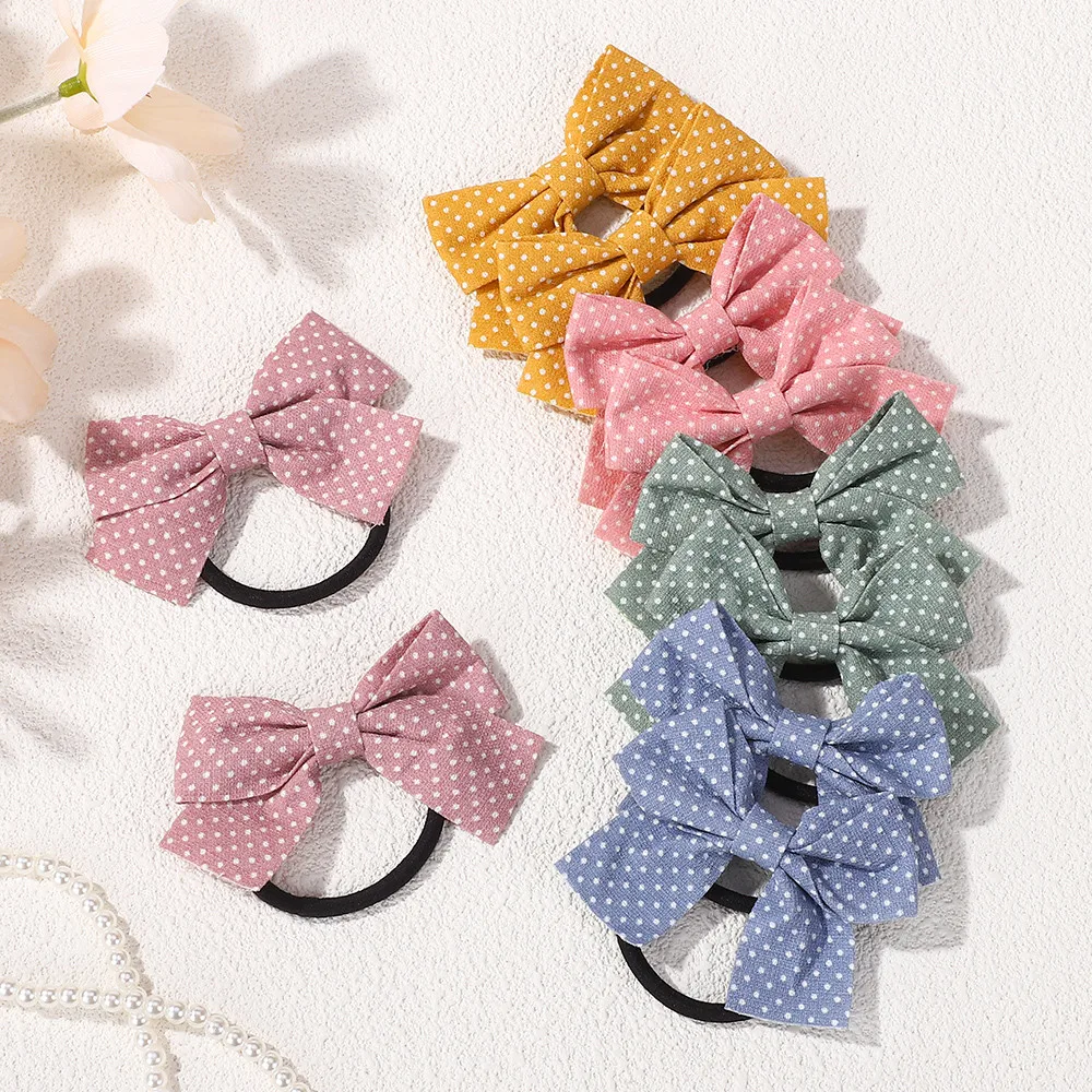20 stücke Zufällige Farbe Cartoon Bogen Blume Haarbänder für Kinder Mädchen Süße HairTies Elastische Gummiband Haar Seil Haar Zubehör