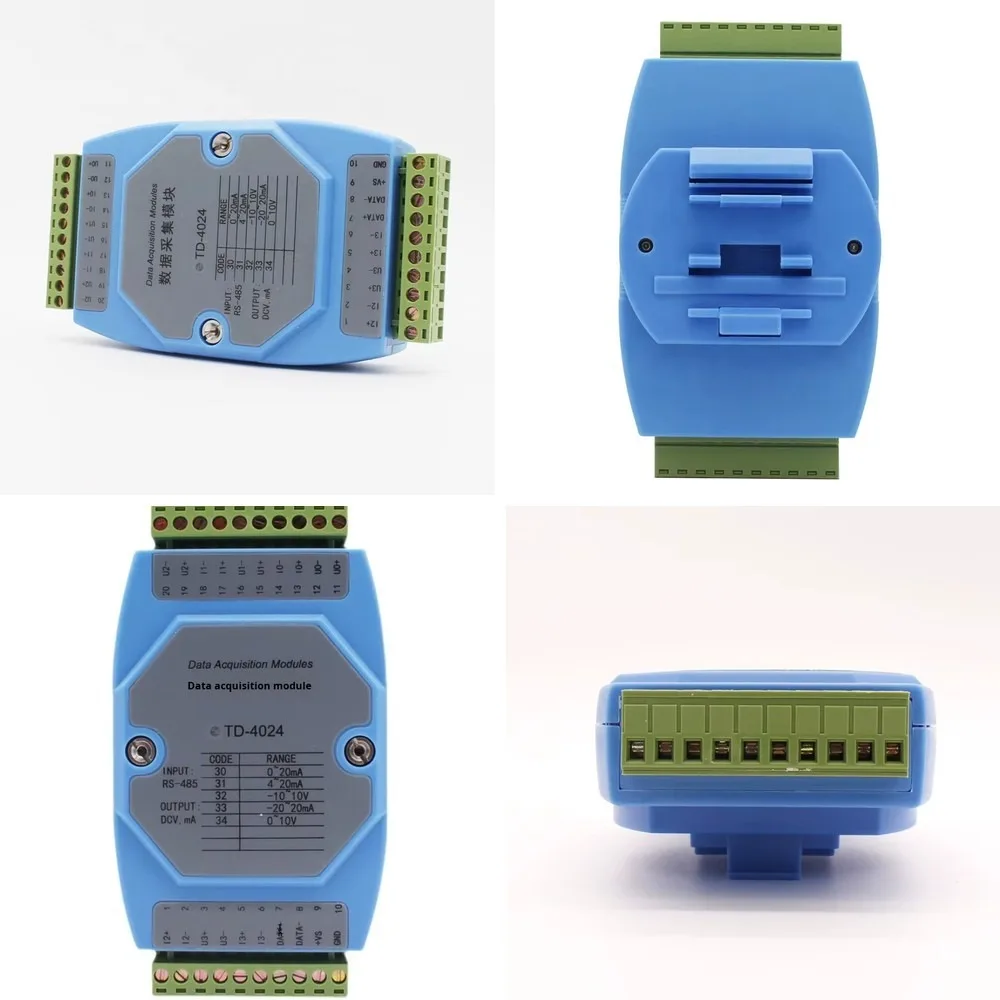 High Precision 4-Channel AO Module 0-10V 4-20mA Output Modbus RTU for PLC Automation Control TD-4024