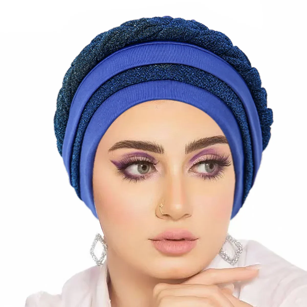 Indische Volle Abdeckung Muslimischen Turban Hijab Mit Geflecht Pull Auf Islamischen Schal Headwrap Innere Hüte Stirnband Motorhaube Headcover Mujer