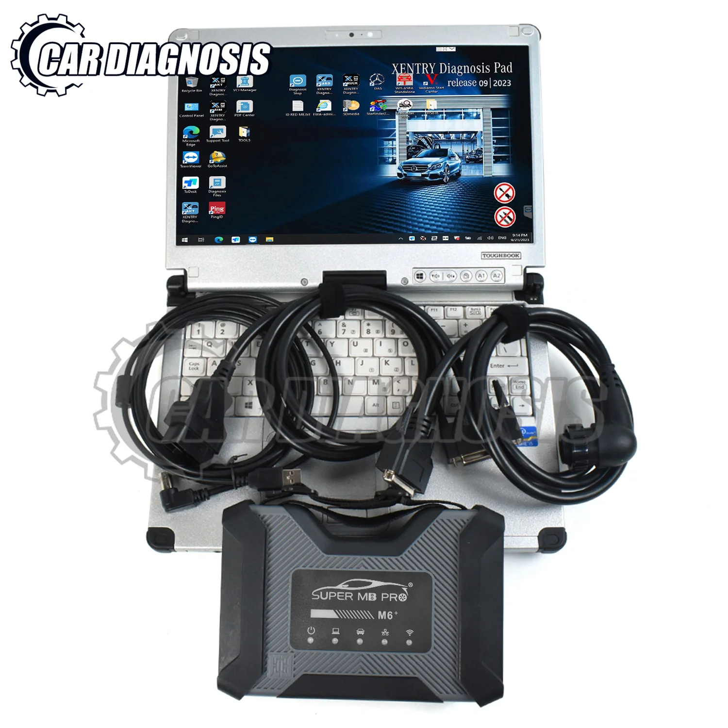 SUPER MB PRO M6 Wireless Star Diagnosis for Benz with MultiplexerCar Truck diagnostic Tool With CF C2 laptop