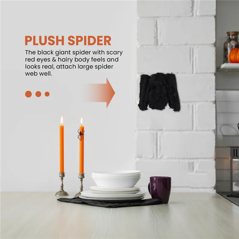 Y22A - Dekoracje Halloweenowe na Zewnątrz: 200-calowa Pajęczyna i 49-calowy Gigantyczny Pająk, Dekoracje na Halloween na Podwórko, Akcesoria na Imprezę