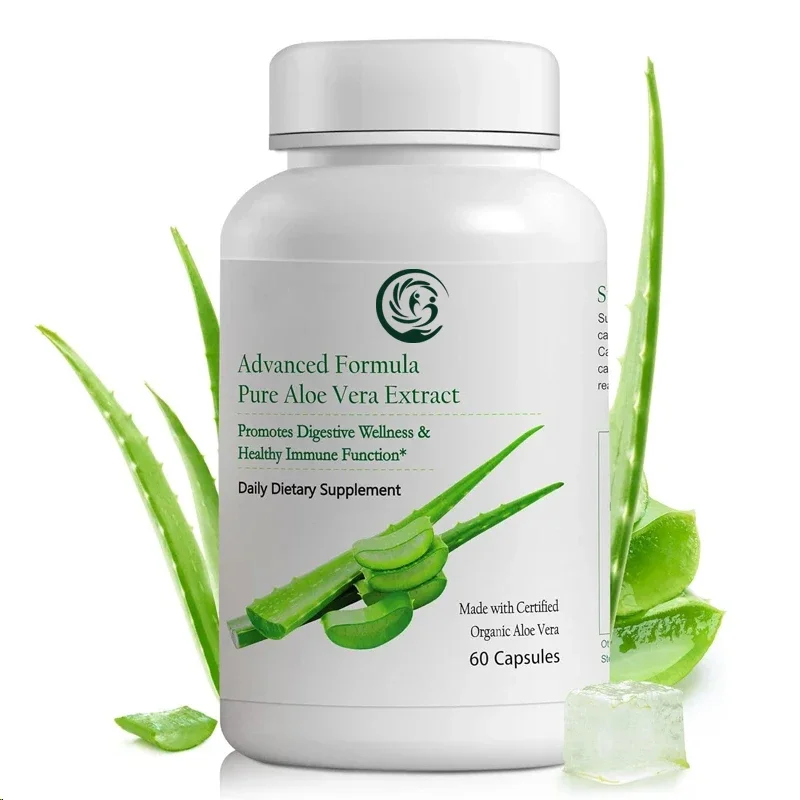 

Organic Aloe Vera Capsules 60 Capsules Supporting Intestinal Health and Digestive Comfort, Gastric Acid Buffer