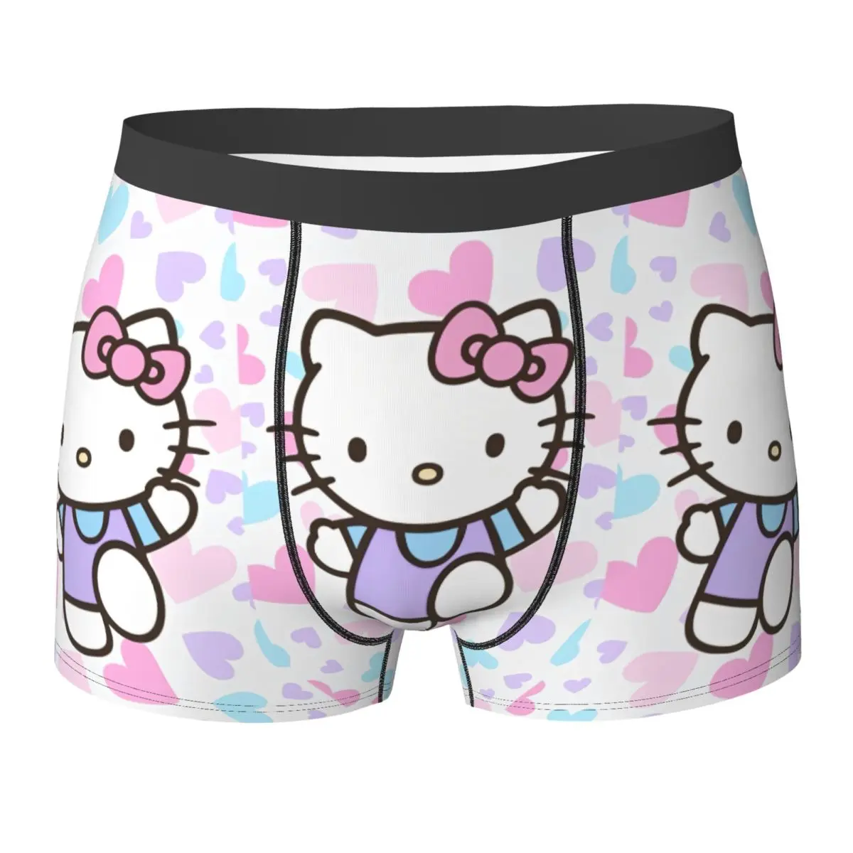 

Kawaii Hello Kitty, нижнее белье, милые дышащие трусики с героями мультфильмов, шорты с принтом, трусы с 3D чехлом, мужские трусы больших размеров