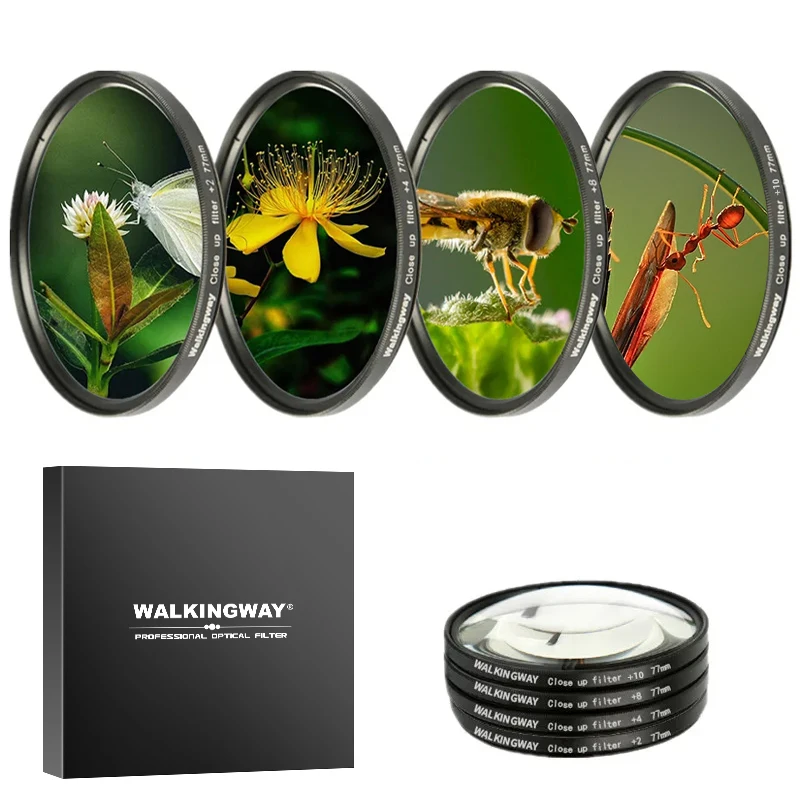 Walkingway Macro Close Up Filter Dslr Camera Lens Filter 37/40.5/49/52/55/58/62/67/72/77/82mm for canon sony nikon dslr cameras