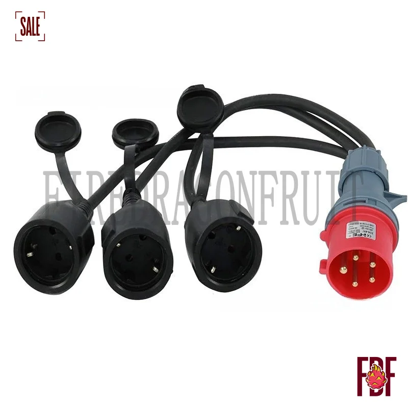 

Industrial Heavy Duty Extension 400 Volt 16 Amp CE Adapter to 3 x 230V Aviation Current Use