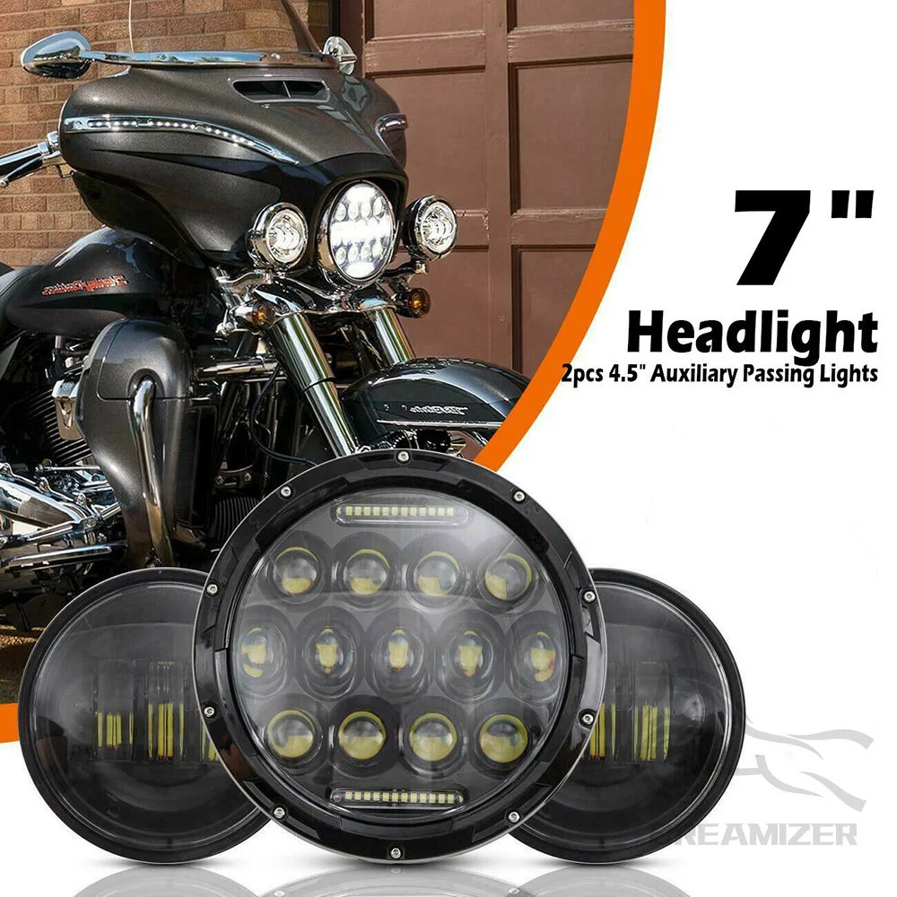 2pcs 4.5 inch Motorcycle Led Fog Light DRL Led Fog Angel Eyes 30W Round Waterproof 1/2 Auxiliary Passing Lamp Touring Motorbikes